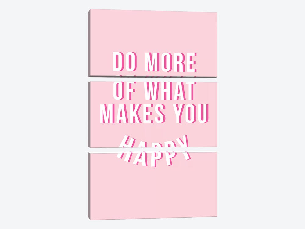 Do More Be Happy - Pink by The Native State 3-piece Canvas Art