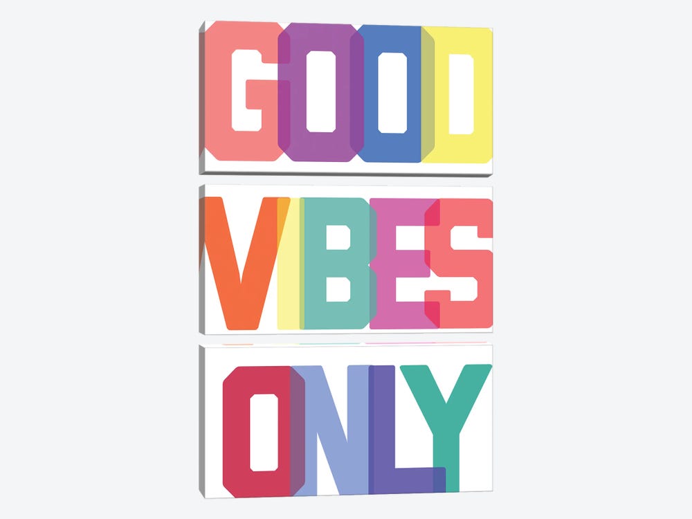 Good Vibes Only - Multicolor by The Native State 3-piece Canvas Art Print