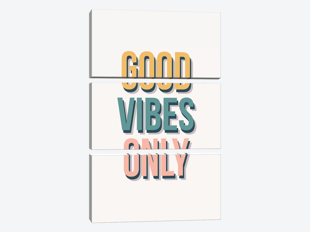 Good Vibes Only - Tricolor by The Native State 3-piece Canvas Art
