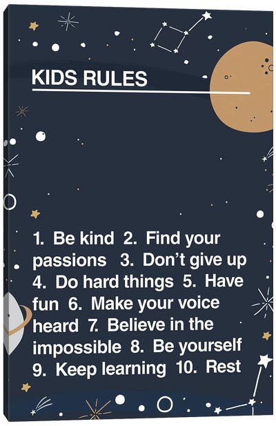 Kids Rules Canvas Art Print - The Native State