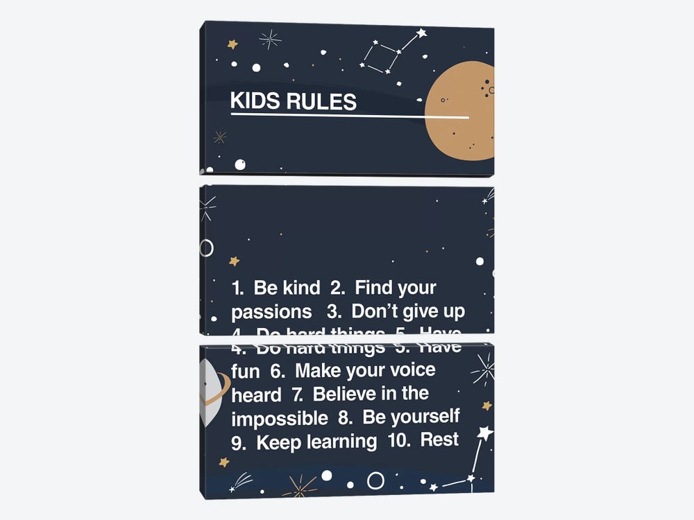 Kids Rules by The Native State 3-piece Canvas Wall Art