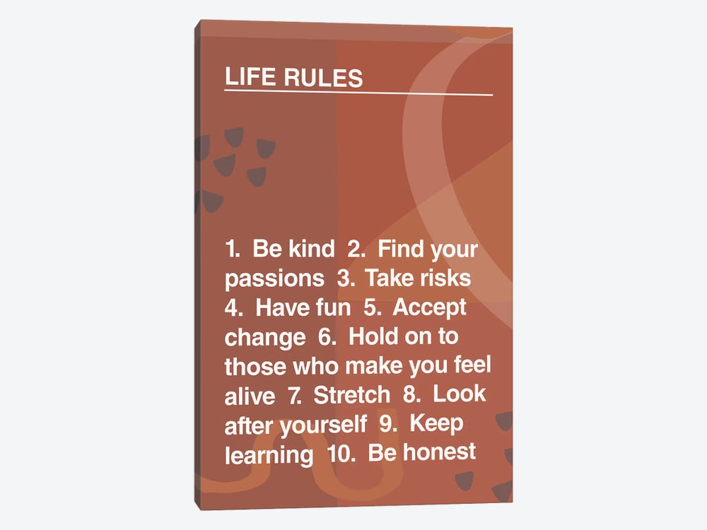 Life Rules by The Native State 1-piece Canvas Art