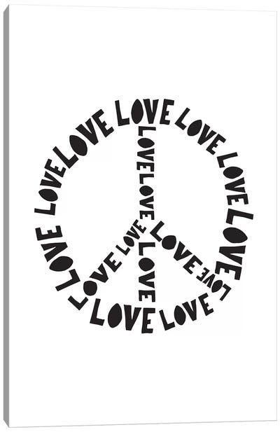 Love And Peace Canvas Art Print - Minimalist Quotes