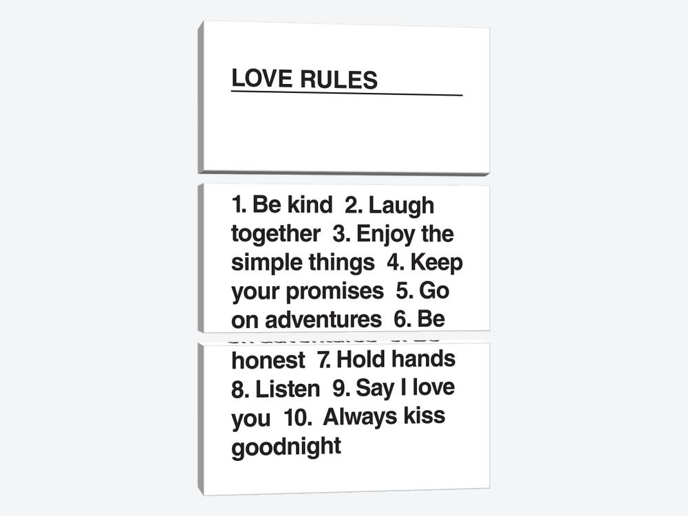 Love Rules by The Native State 3-piece Canvas Artwork