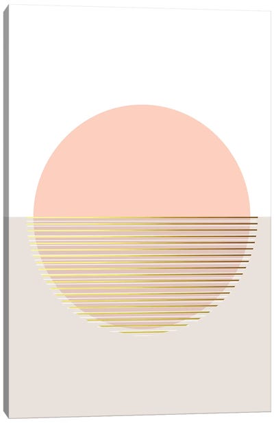 Peachy Skies Canvas Art Print - Stripe Patterns