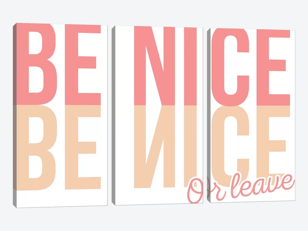 Be Nice Or Leave by The Native State 3-piece Canvas Print