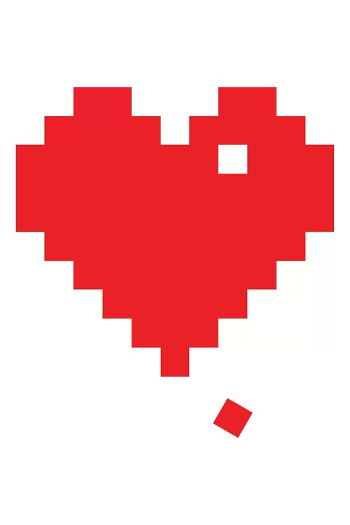 Red Pixel Heart by The Native State wall art