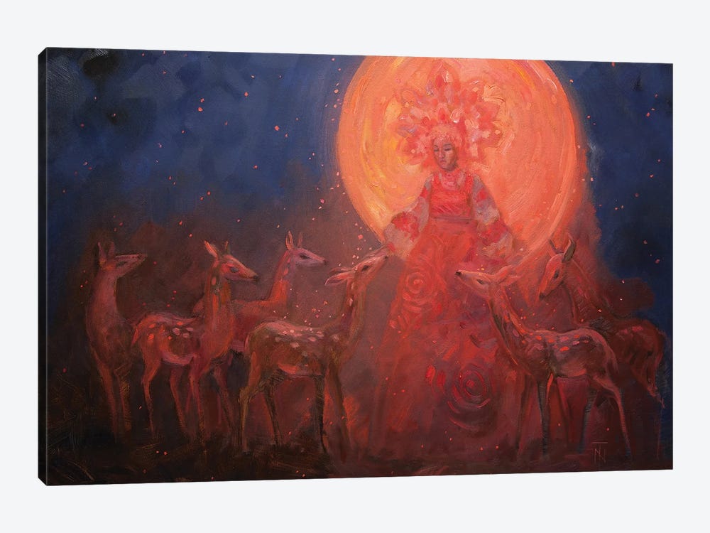 The Full Moon Feeds The Star Deer by Tatiana Nikolaeva 1-piece Canvas Artwork