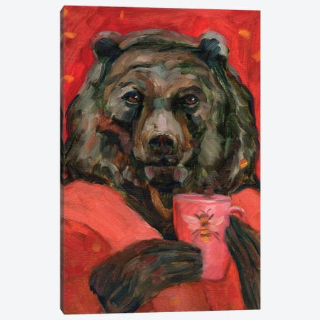 Bear. Tea Party Canvas Print #TNV113} by Tatiana Nikolaeva Canvas Art