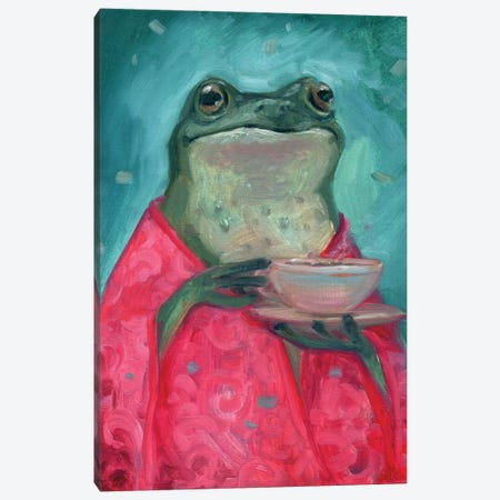 Frog. Tea Party Canvas Print #TNV114} by Tatiana Nikolaeva Canvas Art Print