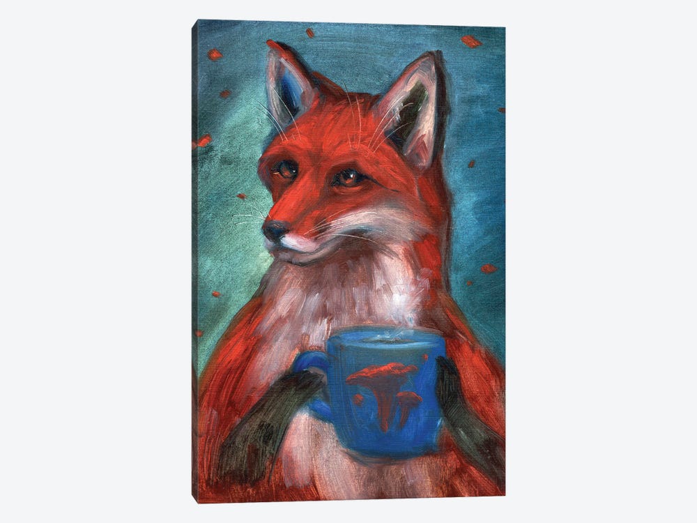 Fox. Tea Party by Tatiana Nikolaeva 1-piece Canvas Art Print