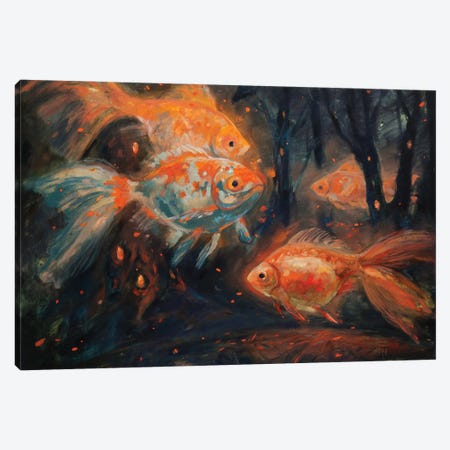 Goldfish. Magic Forest Canvas Print #TNV119} by Tatiana Nikolaeva Canvas Art