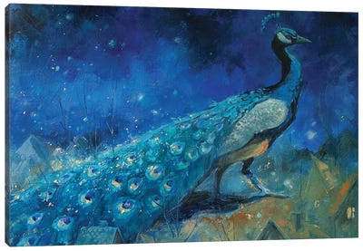 Peacock. The Guardian Of Dreams Canvas Art Print - Tatiana Nikolaeva