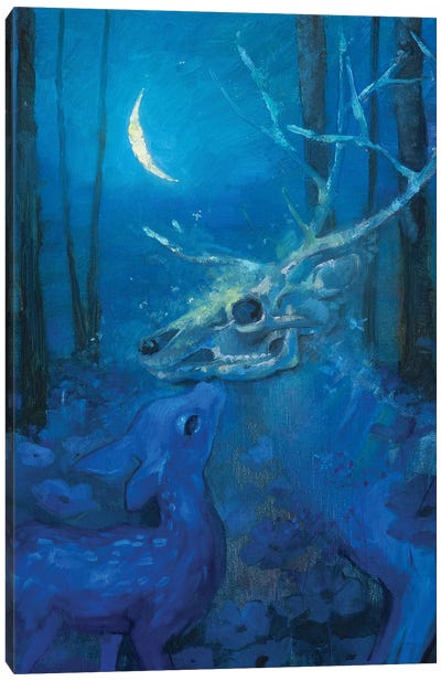 Children Of The Moon Canvas Art Print - Illuminated Dreamscapes