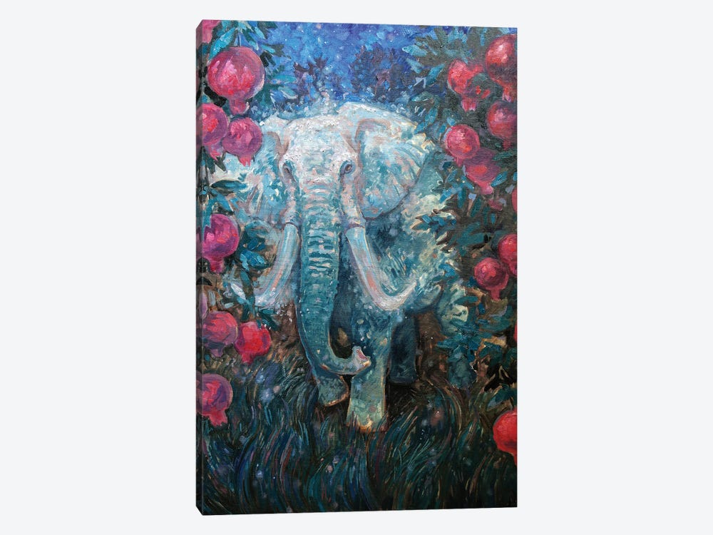 Elephant. Pomegranate Garden by Tatiana Nikolaeva 1-piece Canvas Art
