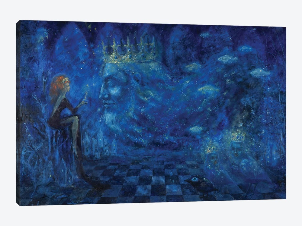 Ghost. The Suspicious Queen Is Discussing With Her Great-Grandfather's Ghost by Tatiana Nikolaeva 1-piece Canvas Artwork
