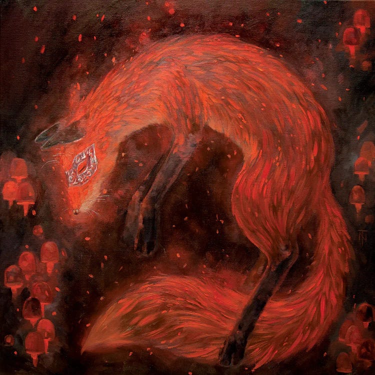 Fire Fox In Carnival Mask