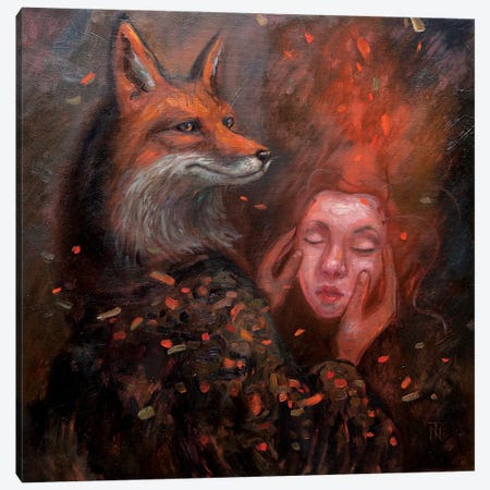 Demon Fox Canvas Print #TNV19} by Tatiana Nikolaeva Canvas Art Print