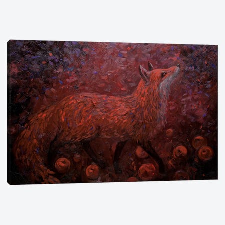 Fox In The Apple Orchard Canvas Print #TNV20} by Tatiana Nikolaeva Canvas Wall Art