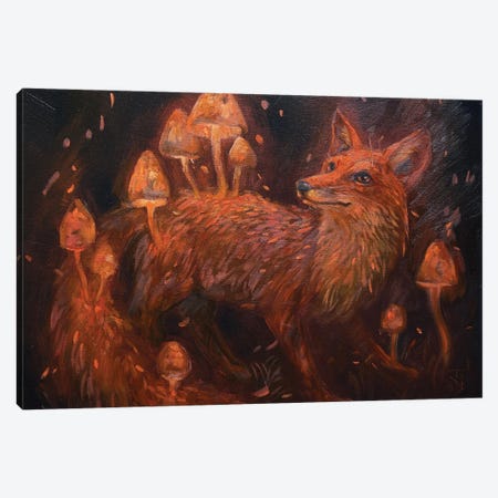 The Glowing Fox Canvas Print #TNV21} by Tatiana Nikolaeva Canvas Wall Art