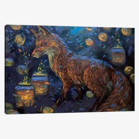 The Fox Demon In The Apple Orchard Canvas Print #TNV22} by Tatiana Nikolaeva Canvas Wall Art