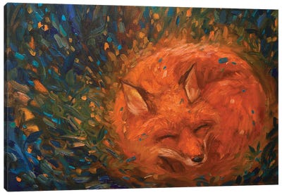 The Dream Of The Magic Fox Canvas Art Print - Tatiana Nikolaeva