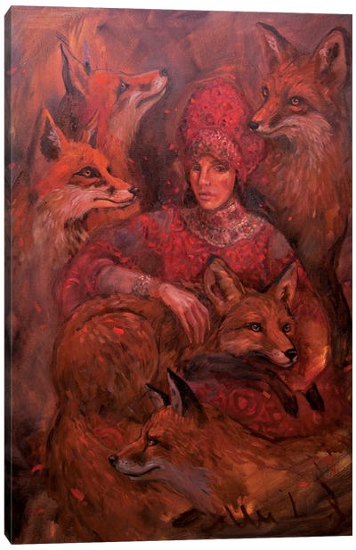Fox Sister Canvas Art Print - Wild Spirit