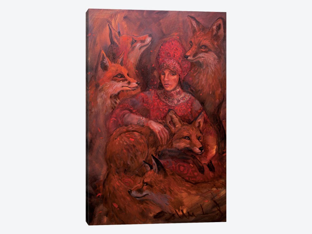 Fox Sister by Tatiana Nikolaeva 1-piece Canvas Art Print