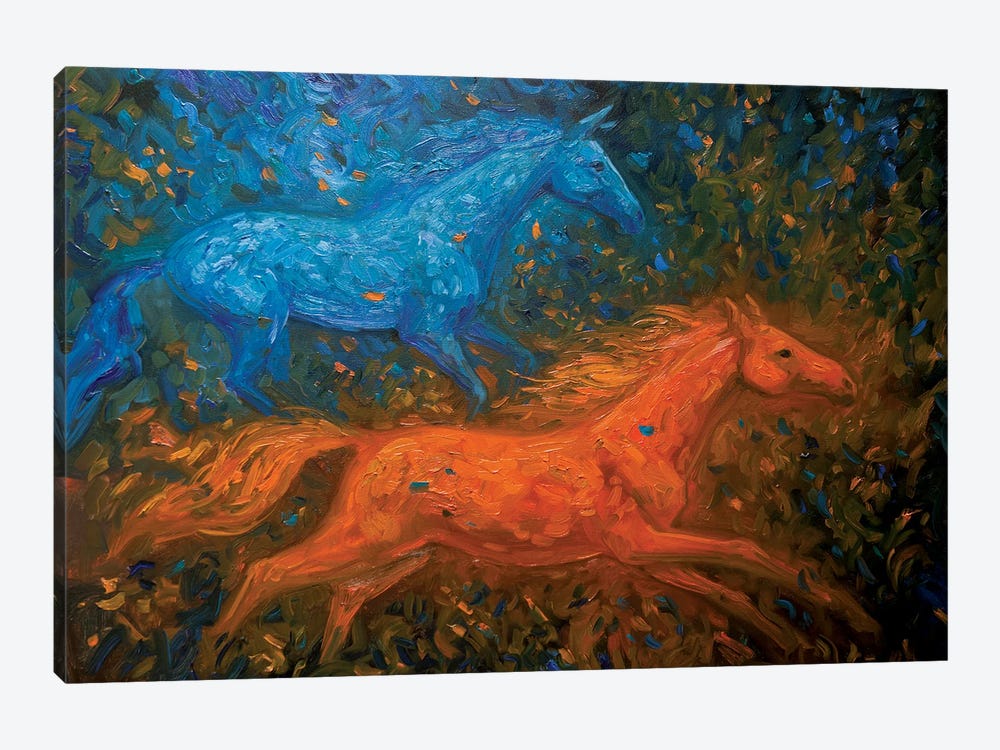 Free Running Horses by Tatiana Nikolaeva 1-piece Canvas Wall Art