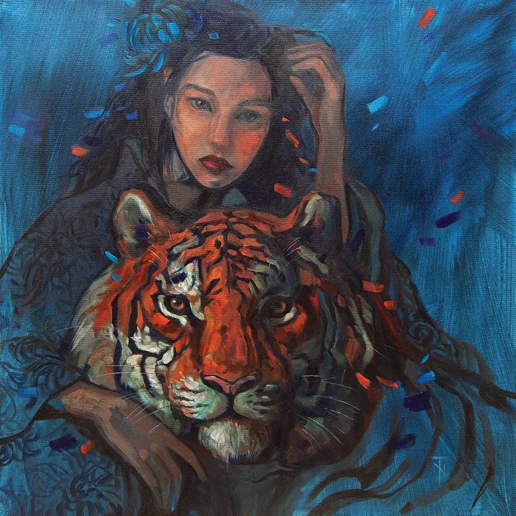 Girl And Tiger