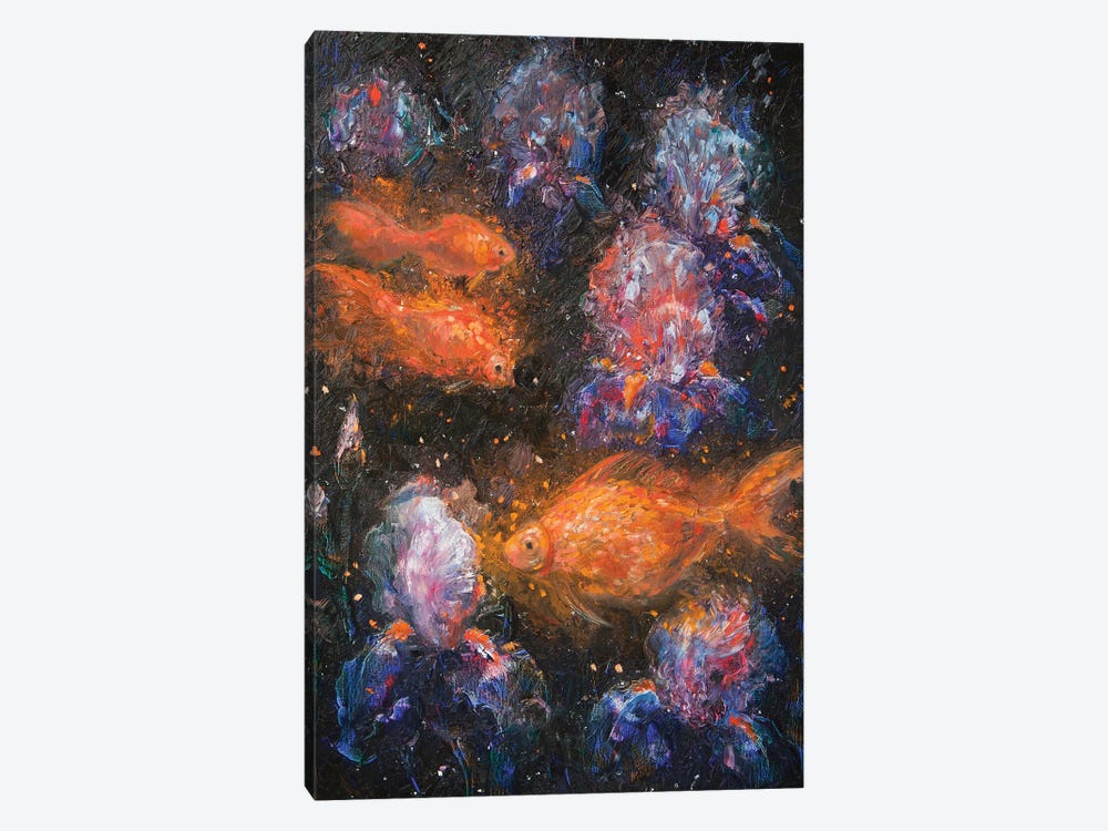 Goldfish In The Iris Garden by Tatiana Nikolaeva 1-piece Canvas Print