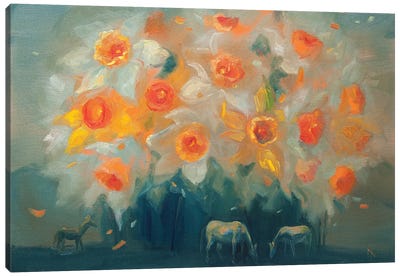 The Garden Of Daffodils Canvas Art Print - Tatiana Nikolaeva