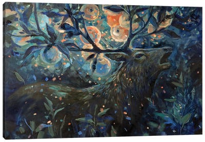 Apple Deer Canvas Art Print - Tatiana Nikolaeva