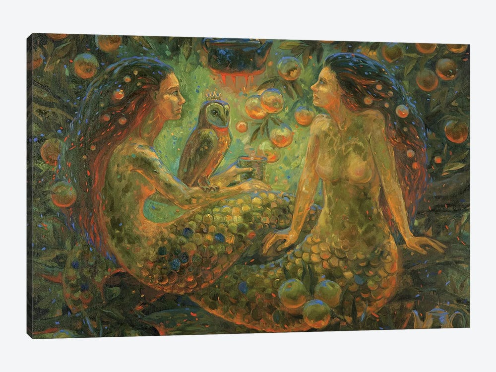 Mermaid Tea Party by Tatiana Nikolaeva 1-piece Canvas Art Print