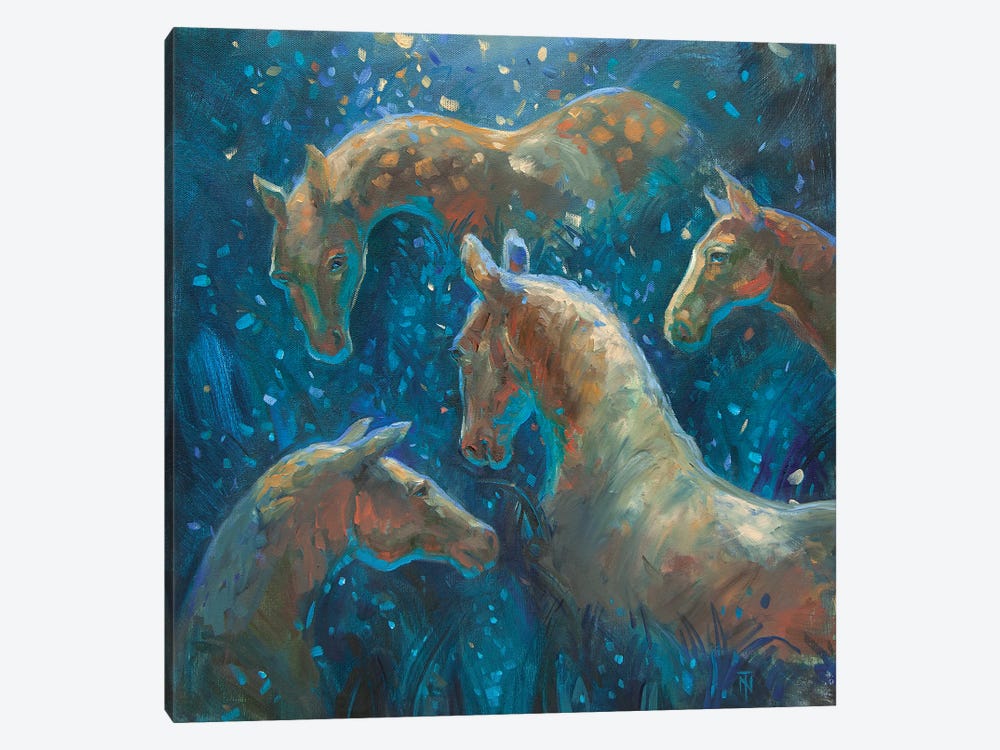 Moon Horse Pasture by Tatiana Nikolaeva 1-piece Canvas Artwork