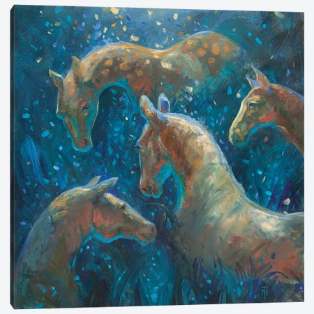 Moon Horse Pasture Canvas Print #TNV57} by Tatiana Nikolaeva Canvas Artwork