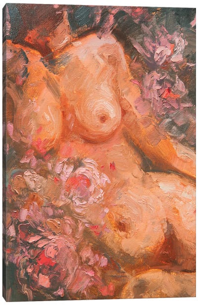 Woman In Flowers Canvas Art Print - Tatiana Nikolaeva