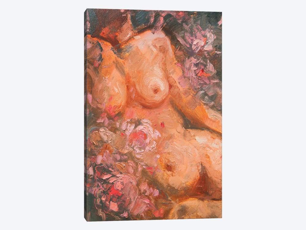 Woman In Flowers by Tatiana Nikolaeva 1-piece Canvas Print