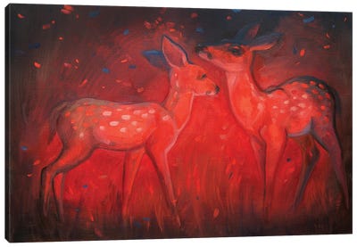 Self-Luminous Deer Canvas Art Print - Illuminated Dreamscapes