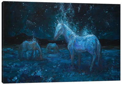 Sparkling Moon Horse Canvas Art Print - Tatiana Nikolaeva