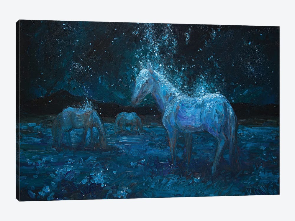 Sparkling Moon Horse by Tatiana Nikolaeva 1-piece Canvas Art Print