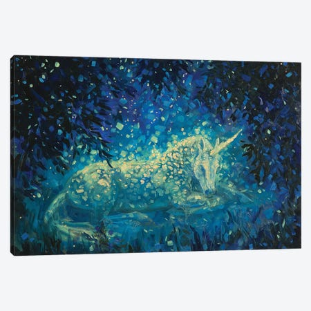 Sparkling Unicorn Canvas Print #TNV79} by Tatiana Nikolaeva Art Print