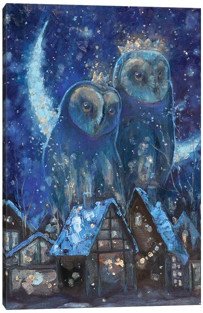 Winter Owl Guards Canvas Art Print - Tatiana Nikolaeva