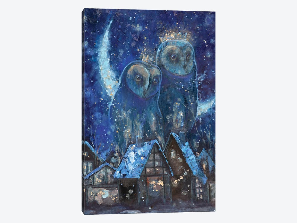 Winter Owl Guards by Tatiana Nikolaeva 1-piece Canvas Print