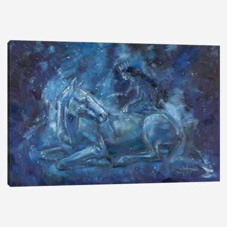 Horse And Princess Canvas Print #TNV83} by Tatiana Nikolaeva Canvas Wall Art