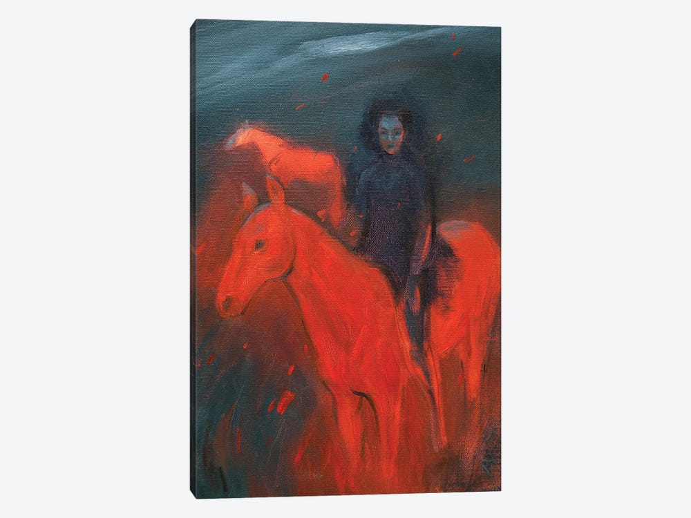 Travelling With Red Horse by Tatiana Nikolaeva 1-piece Canvas Wall Art