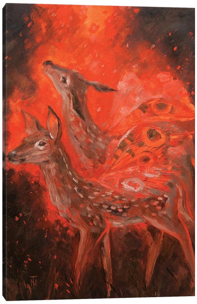 Winged Deer Canvas Art Print - Tatiana Nikolaeva