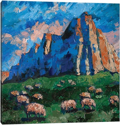 Pasture In The Mountains Canvas Art Print - Tatiana Nikolaeva