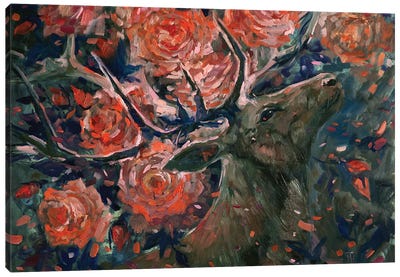 Rose Deer Canvas Art Print - Tatiana Nikolaeva