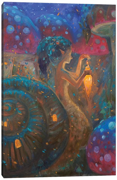 Finding The Magic Coin Canvas Art Print - Illuminated Dreamscapes